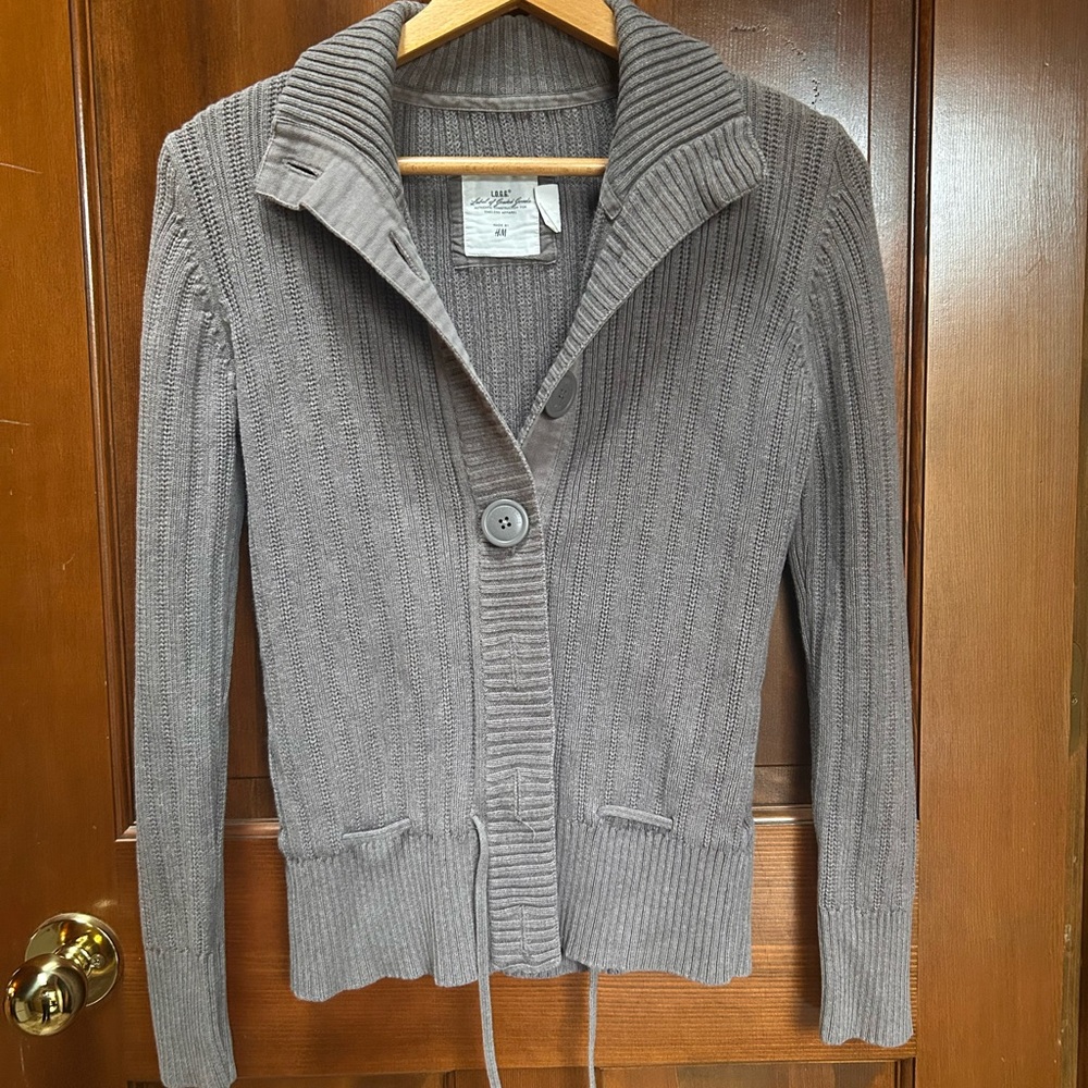 H&M Taupe Ribbed Women's Cardigan